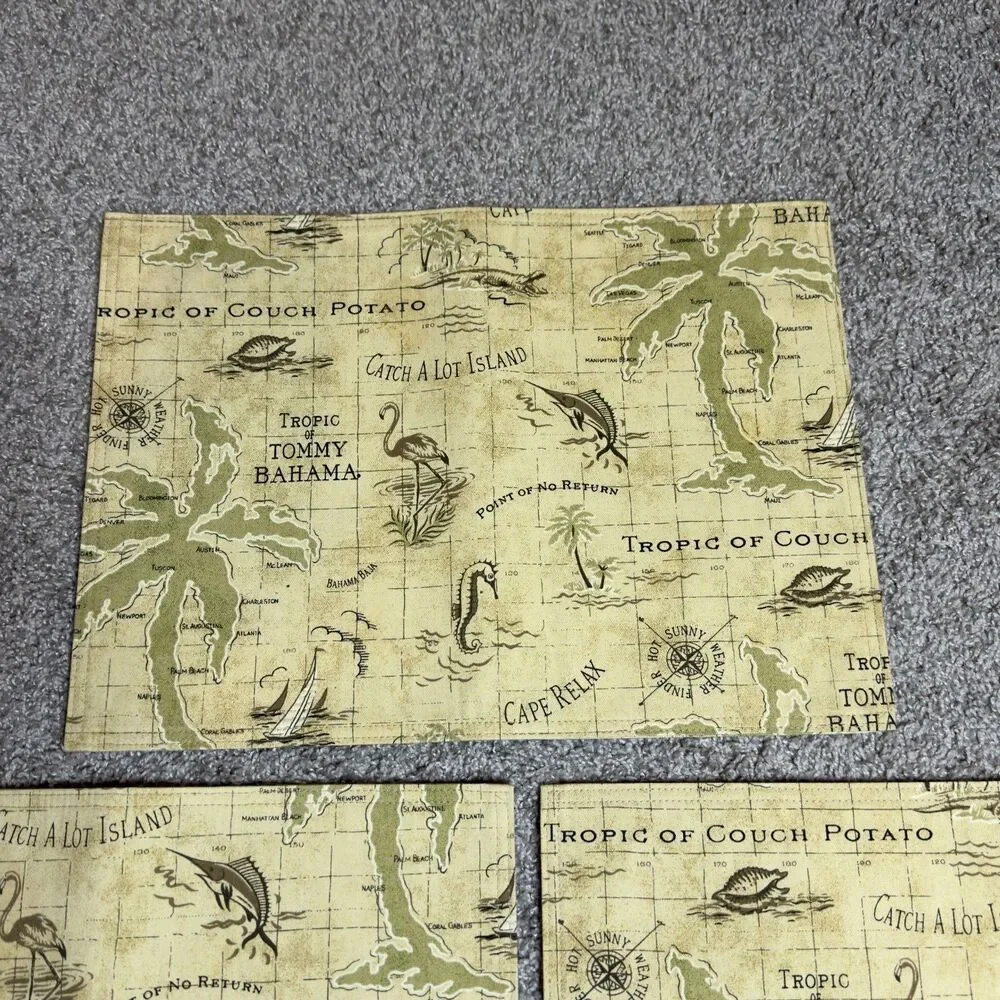 Tommy Bahama Placemats LOT of 7 Tropic Of Couch Potato 13x18